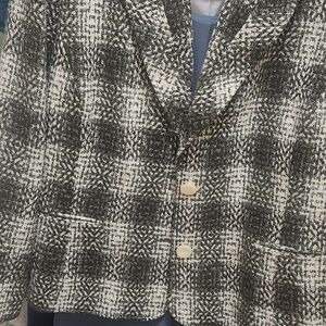 Dress Barn Black and Cream Waist Length Trench Coat